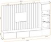 Wohnwand Verti mit Beleuchtung in Hickory Jackson mit Lamellenplatte 220 x 148 x 35 cm 3-teilig Bild 3