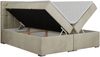 Boxspringbett, Deko Bed mit Matratze und Topper - SUSAN - 140x200cm - Beige Velours - H3 Bild 4