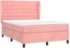 vidaXL Boxspringbett mit Matratze Rosa 140x190 cm Samt 3129452 Bild 3