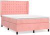 vidaXL Boxspringbett mit Matratze Rosa 140x190 cm Samt 3129452 Bild 2
