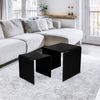 2er Set Beistelltisch, Glas, schwarz, H 39-42 cm Bild 5