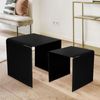 2er Set Beistelltisch, Glas, schwarz, H 39-42 cm Bild 3