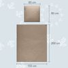 Como Bettwäsche aus Damast Baumwolle 200x200 cm in Taupe 3-teilig mit 2X Kissenbezug 80x80 | Bettwäsche Set gestreift | Bettbezug im 3er Set mit Saumen & Reißverschluss | ÖkoTex Zertifiziert Bild 2