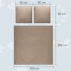 Como Bettwäsche aus Damast Baumwolle 200x200 cm in Taupe 3-teilig mit 2X Kissenbezug 80x80 | Bettwäsche Set gestreift | Bettbezug im 3er Set mit Saumen & Reißverschluss | ÖkoTex Zertifiziert Bild 3