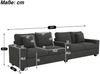Big-Sofa mit Mehrfachsteckdosen und Stauraum, USB und Type-C, 4-Sitzer, inkl. loser Rückenkissen, Cord Bezug Bild 5