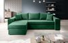Designer Sofa Denver mit Schlaf- und Klappfunktion Samt Gruen Links Bild 2