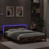 vidaXL Bettgestell mit Kopfteil LED-Beleuchtung Räuchereiche 140x200cm 3207550 Bild 4