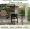 Grillpavillon mit Doppeldach &Seitenregalen &Metallkorb Grillüberdachungen Grillunterstand Braun Bild 4