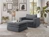 Loveseat Pesaro in grau Cord Set inkl. Hocker Bild 5