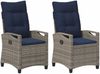 vidaXL Gartenstuhl 2 pcs Grau und Marineblau 56 x 60 x 112 cm 42026837 Bild 2