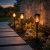 6er Set LED Solar-Steckleuchte, Stanzungen, schwarz, H 49,5 cm Bild 2