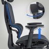 Bürostuhl Ergonomisch OLYMPO Schreibtischstuhl mit Rollen Höhenverstellbarer Drehstuhl, Arbeitsstuhl mit Kopfstütze Fußstütze Chefsessel, Computerstuhl 135 kg Schwarz Bild 2