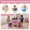 COSTWAY Kindersitzgruppe, (5-tlg, 5 tlg), Kindertisch & 4 Stühle mit Stauraum, platzsparend Bild 4