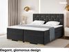 MEBLINI Boxspringbett mit Bettkasten - 120x200 - H3/Schwarz Samt - Versal - Gepolstert Doppelbett mit Matratze und Topper - Polsterbett mit Stauraum - Bett mit Kopfteil - Stauraumbett Bild 3