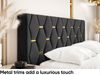 MEBLINI Boxspringbett mit Bettkasten - 120x200 - H3/Schwarz Samt - Versal - Gepolstert Doppelbett mit Matratze und Topper - Polsterbett mit Stauraum - Bett mit Kopfteil - Stauraumbett Bild 4