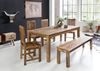 KADIMA DESIGN Esstisch Esszimmertisch WL5.078 Braun 120 x 76 x 70 cm Mango Massivholz, (Küchentisch für 4-6 Personen, Holztisch Rustikal Groß), Design Landhaus Esstisch Massiv, Tisch für Esszimmer rechteckig Bild 2
