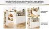i@home Sideboard Um 360° drehbare Essbar (Hauptkörper 90 x 45 x 100 cm) (Bis 60 kg belastbar, geeignet für Küchen und Essenzimmer), drehbares Sideboard mit Ablageflächen und Changhong-Glas, weiß Bild 3