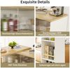 i@home Sideboard Um 360° drehbare Essbar (Hauptkörper 90 x 45 x 100 cm) (Bis 60 kg belastbar, geeignet für Küchen und Essenzimmer), drehbares Sideboard mit Ablageflächen und Changhong-Glas, weiß Bild 2