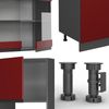 Küchenzeile R-Line Rot/Anthrazit 300 cm J-Shape mit Hochschrank, AP Eiche Vicco Bild 5