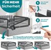 KESSER® Bettschutzgitter Reise Bett Rausfallschutz verstellbar Bed Guard Rail Bumper, Kinder/ Baby, Bettgitter Klappbar, Kinderbett Kinderbettschutzgitter, Tasche, Farbe, Höhe: 72 bis 96cm Dunkelgrau, 150cm Bild 3