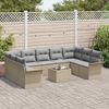 vidaXL Gartensofa-set mit Kissen 10 pcs Beige Poly-Rattan 3345530 Bild 3