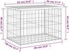 Gartenbank Gabionen BIKS aus Stahl 63x44x42cm Kiefernholz Braun Gabionenbank Gartentisch aus Gabionen Steinkorb Gabionengitter Ziergabione Drahtkorb befüllbar Bild 2