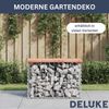 Gartenbank Gabionen BIKS aus Stahl 63x44x42cm Kiefernholz Braun Gabionenbank Gartentisch aus Gabionen Steinkorb Gabionengitter Ziergabione Drahtkorb befüllbar Bild 5