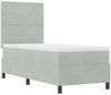 vidaXL Boxspringbett mit Matratze Hellgrau 80 x 200 cm Samt 3339728 Bild 5