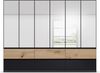rauch Kleiderschrank; Drehtürenschrank WINNIPEG, 6-türig, 6 Spiegeltüren, 6 Schubkästen, Hochglanz Effektgrau/Eiche Halifax, 271x210x56xcm Bild 2
