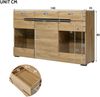 Merax 140cm Sideboard Schrank Modern Wohnzimmer Anrichte Möbel 3 Türen 3 Schubladen Moderne Kommode mit viel Stauraum Bild 4