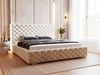 GRAINGOLD Astra Doppelbett 140x200, Polsterbett mit Kopfteil und Bettkasten, Samt-Stoff, Beige Bild 3