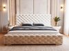 GRAINGOLD Astra Doppelbett 140x200, Polsterbett mit Kopfteil und Bettkasten, Samt-Stoff, Beige Bild 4