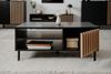 Couchtisch >Monza< 2 Türen, 3D-Lamellen-Optik, in schwarz / Dekor Artisan Eiche - 110,5x47x67cm (BxHxT) Bild 2