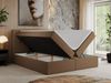Boxspringbett, Doppelbett Matratze und Topper, Polsterbett - CENTOS - 120x200cm - Grau Velours - H4 Bild 2