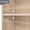 CASARIA® Bücherregal mit Türen Holz Eiche 3 Fächer 115,5x60x30cm Kommode Sideboard Mehrzweckschrank Bild 3