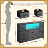 WLIVE Kommode mit 8 Stoffschubladen, LED-Beleuchtung und Ladestation (Aufbewahrungsschrank mit Holzplatte und Metallgestell, Aufbewahrungsschrank mit Holzplatte und Metallgestell), Schlafzimmerkommode für Wohnzimmer, Flur und Schlafzimmer Bild 3