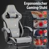 Gaming Stuhl Ergonomisch Racing Bürostuhl mit Fußstütze höhenverstellbar Gray Bild 5
