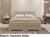 MEBLINI Boxspringbett PIAF 140x200 cm mit Bettkasten - H3P/Beige Samt Polsterbett - Doppelbett mit Topper & Taschenfederkern-Matratze Bild 3