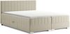 MEBLINI Boxspringbett PIAF 140x200 cm mit Bettkasten - H3P/Beige Samt Polsterbett - Doppelbett mit Topper & Taschenfederkern-Matratze Bild 2