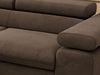MKS Möbel 'Pablo L-Form' Ecksofa mit Schlaffunktion, verstellbare Kopfstützen, Braun, Samt, T25 Topper, Links Bild 5