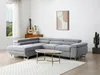 Vente-unique - NURAZIO Sofa Stoff Grau - B 202 cm x H 70 cm x L 268 cm Bild 1