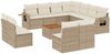 vidaXL 12-tlg. Garten-Sofagarnitur mit Kissen Beige Poly Rattan 3224623 Bild 2