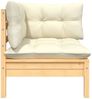 vidaXL Gartensofa 2-Sitzer mit Kissen in Creme Massivholz Kiefer 806646 Bild 3