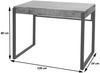 Schreibtisch HWC-L53, Bürotisch Computertisch Arbeitstisch, Metall 100x54cm ~ Marmor-Optik grau Bild 3