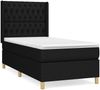 vidaXL Boxspringbett mit Matratze Stoff Schwarz 90x200 cm, Härtegrad: H2 [3132203] Bild 2