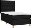 vidaXL Boxspringbett mit Matratze Stoff Schwarz 90x200 cm, Härtegrad: H2 [3132203] Bild 3