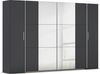 rauch Kleiderschrank, Dreh- und Schwebetürenschrank KRONACH, 4-türig, 2 Spiegeltüren teilaufgelegt, Grau metallic, 311 x 210 x 59 cm Bild 3