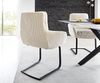 Freischwinger Abelia-Flex mit Armlehnen Cord Beige Freischwinger flach Schwarz Bild 5