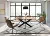 Esstisch Akazie 180x90x74 natur lackiert / Epoxid schwarz, Kreuzgestell anthrazit matt EPOXY Bild 3
