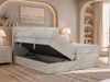 Boxspringbett mit Bettkasten NORDIC KING 180 x 200 cm, 7-Zonen Multipocket-Matratzen H4 und Topper Visco, zwei Bettkästen, holz Optik, gepolstertes Kopfteil - Beige Cord Bild 4